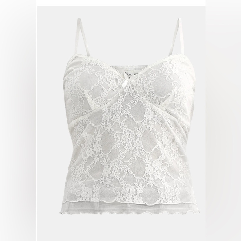 No‎ Boundaries’ Women’s White Floral Lace Tank! NWT! Size XXS (00)